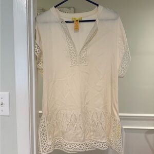 Catherine Malandrino Cream Relaxed Polo Tunic